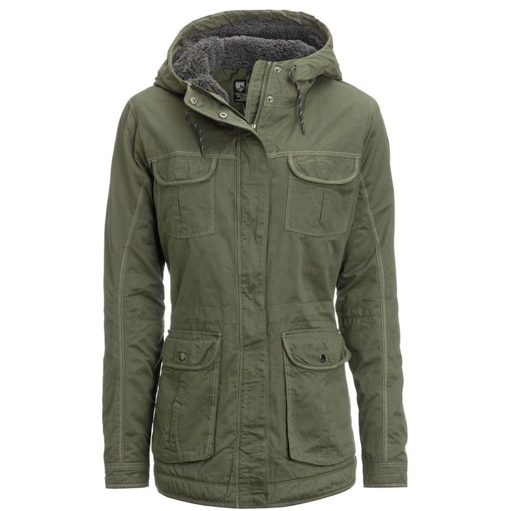 Kuhl Fleece Lined Luna Hooded Jacket in Sage Green Women's XS $199